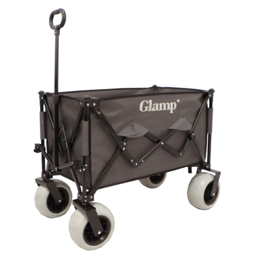 עגלת קמפינג מתקפלת עם גלגלי בלון מבית GLAMP – אפור