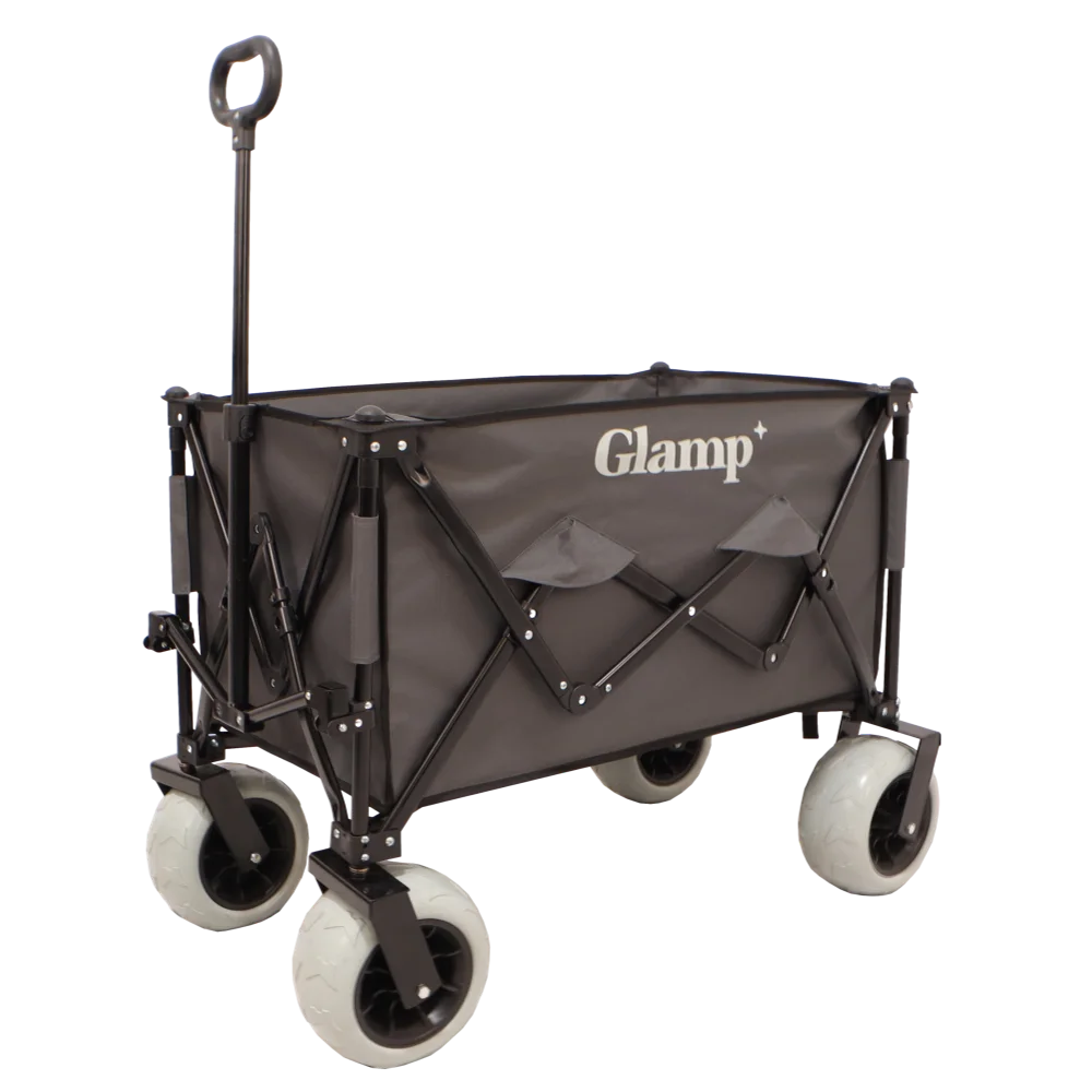 עגלת קמפינג מתקפלת עם גלגלי בלון מבית GLAMP – אפור