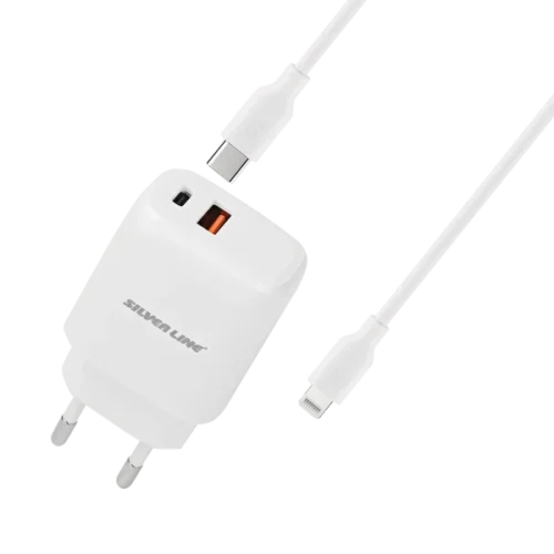 מ.קיר Type-C to Lightning 18W+25W לבן SL