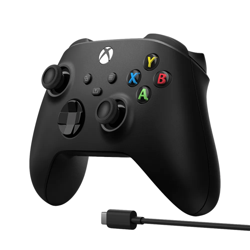 בקר XBOX Series S | X אלחוטי בצבע שחור כולל כבל ® USB-C