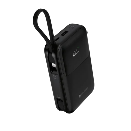 סוללת טעינה 2 כבלים מובנים גב+צג 20000mAh שחור MIR