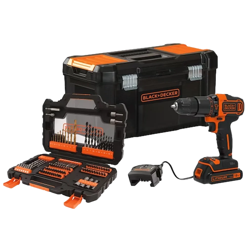 ארגז כלים+18V 104ACC שני הילוכים + "BLACK DECKER 19