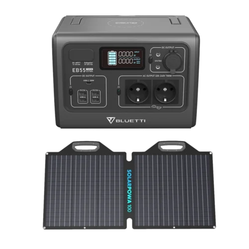 תחנת כוח BLUETTI EB55 + פאנל סולארי 100W