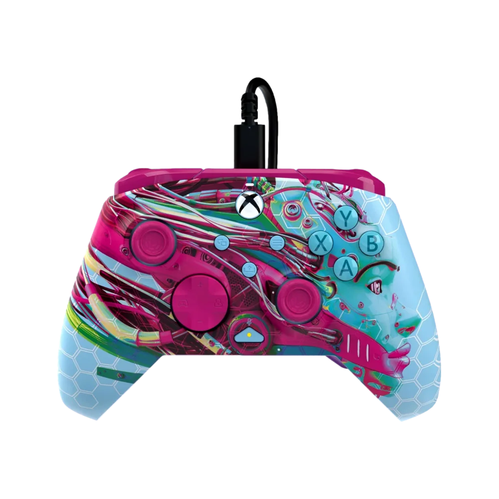בקר גיימינג חוטי דגם PDP Rematch™ Glow Advanced Wired בצבע תכלת/ורוד מבית Turtle Beach