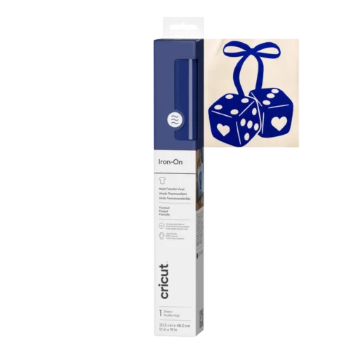 גיליון קטיפה ‎Flocked Iron-On כחול 30.5×48.3 ס"מ מבית CRICUT