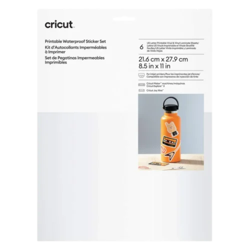 דף מדבקה שקוף עמיד במים מבית CRICUT