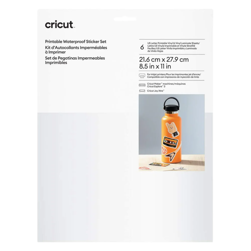 דף מדבקה שקוף עמיד במים מבית CRICUT
