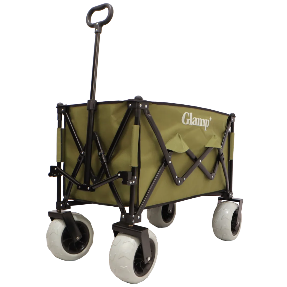 עגלת קמפינג מתקפלת עם גלגלי בלון מבית GLAMP – ירוק